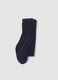 Blue stretch organic cotton tights with lurex_0