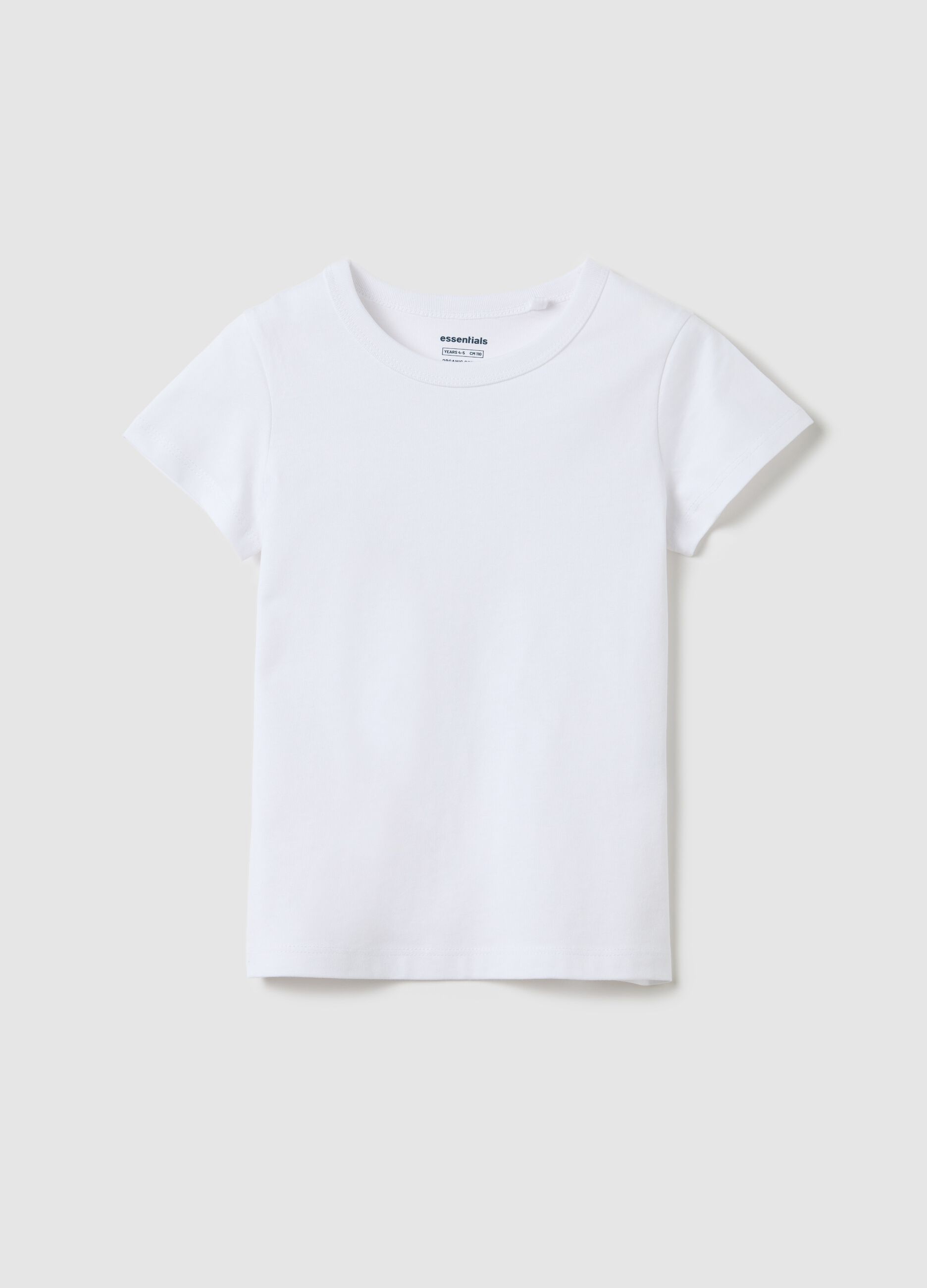Girls’ white regular-fit T-shirt in 100% cotton