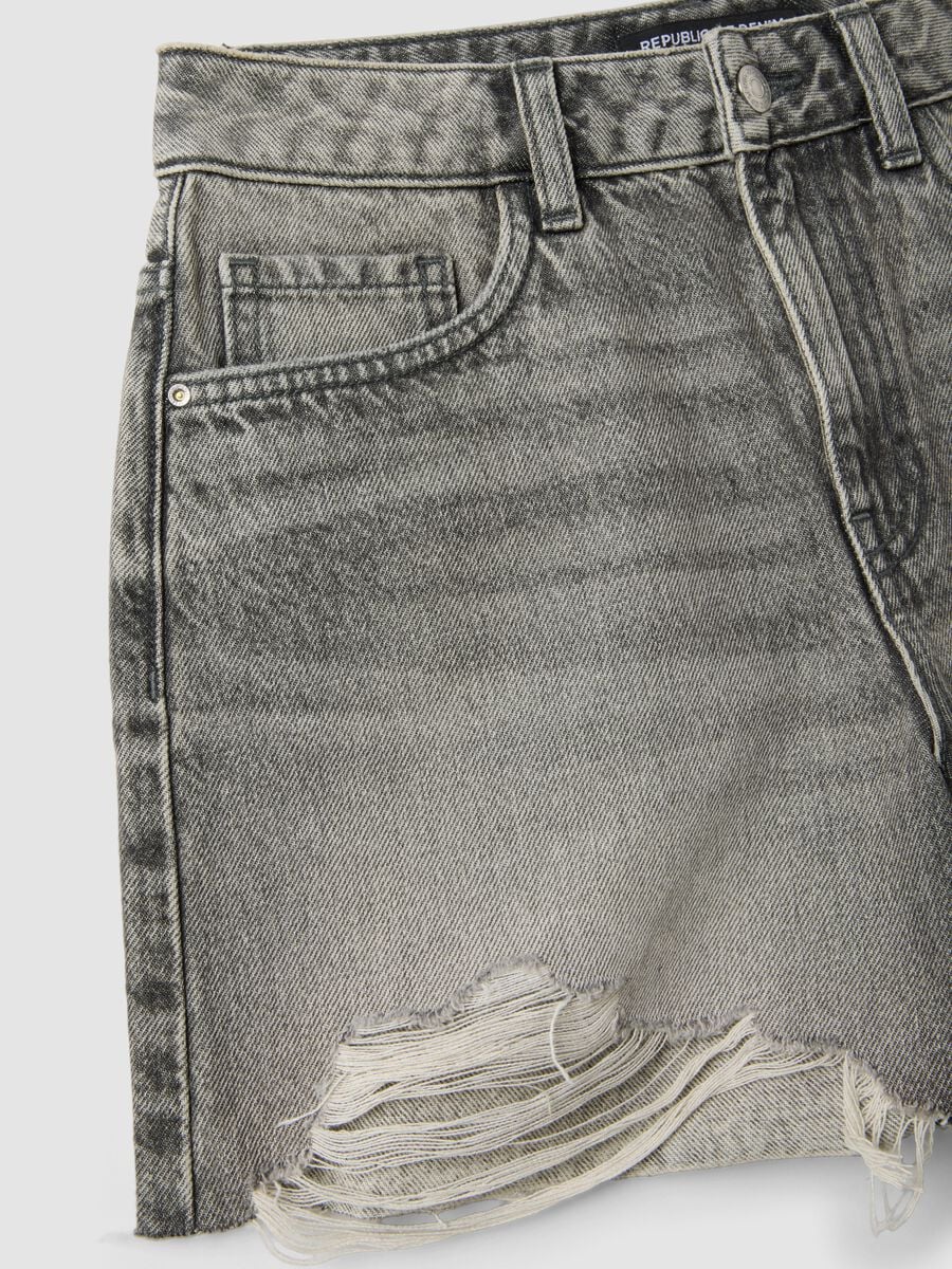 Grey pure cotton shorts_5
