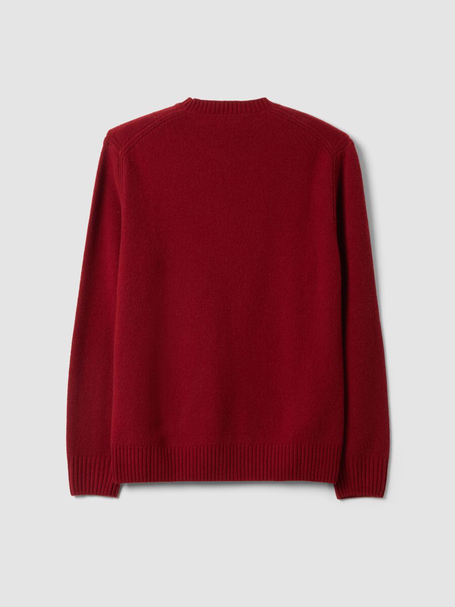 Maglia rossa girocollo in misto lana regular fit_2