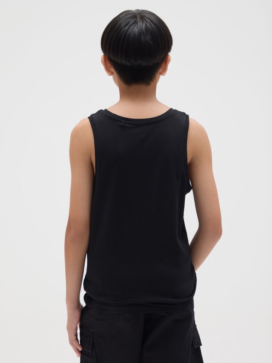 Black Tank Top with 'Rise Above the Storm' Print OVS Kids_1