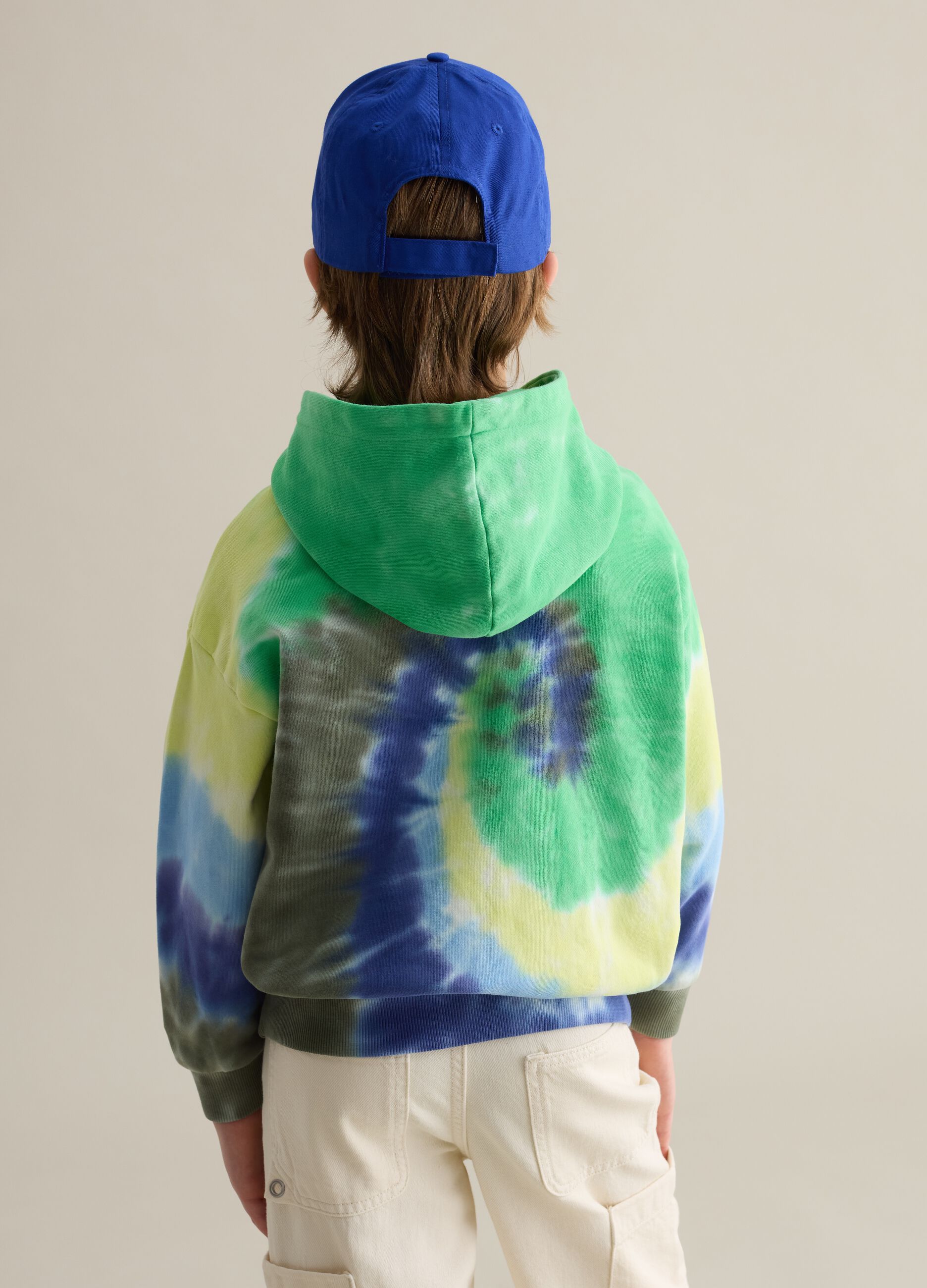 Tie Dye sweatshirt in French terry with hood