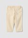 Beige linen and cotton blend chino trousers for toddler with regular fit_1