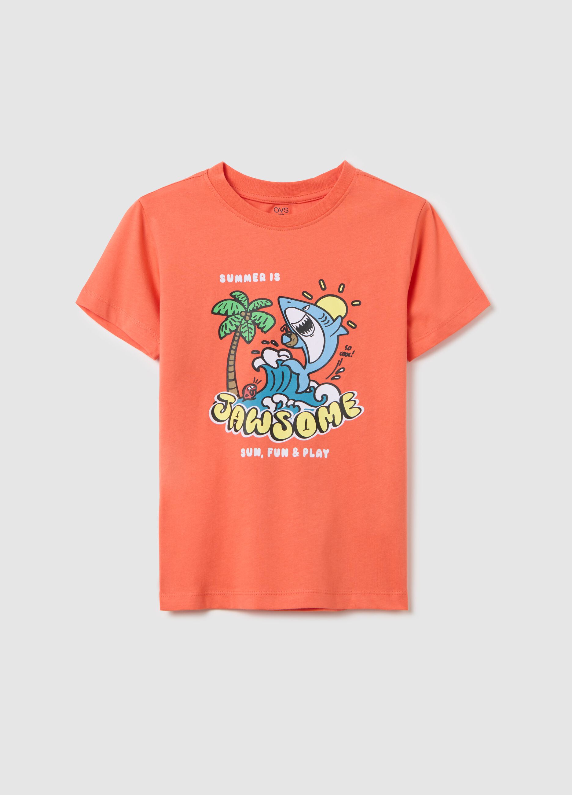 Cotton T-shirt with print