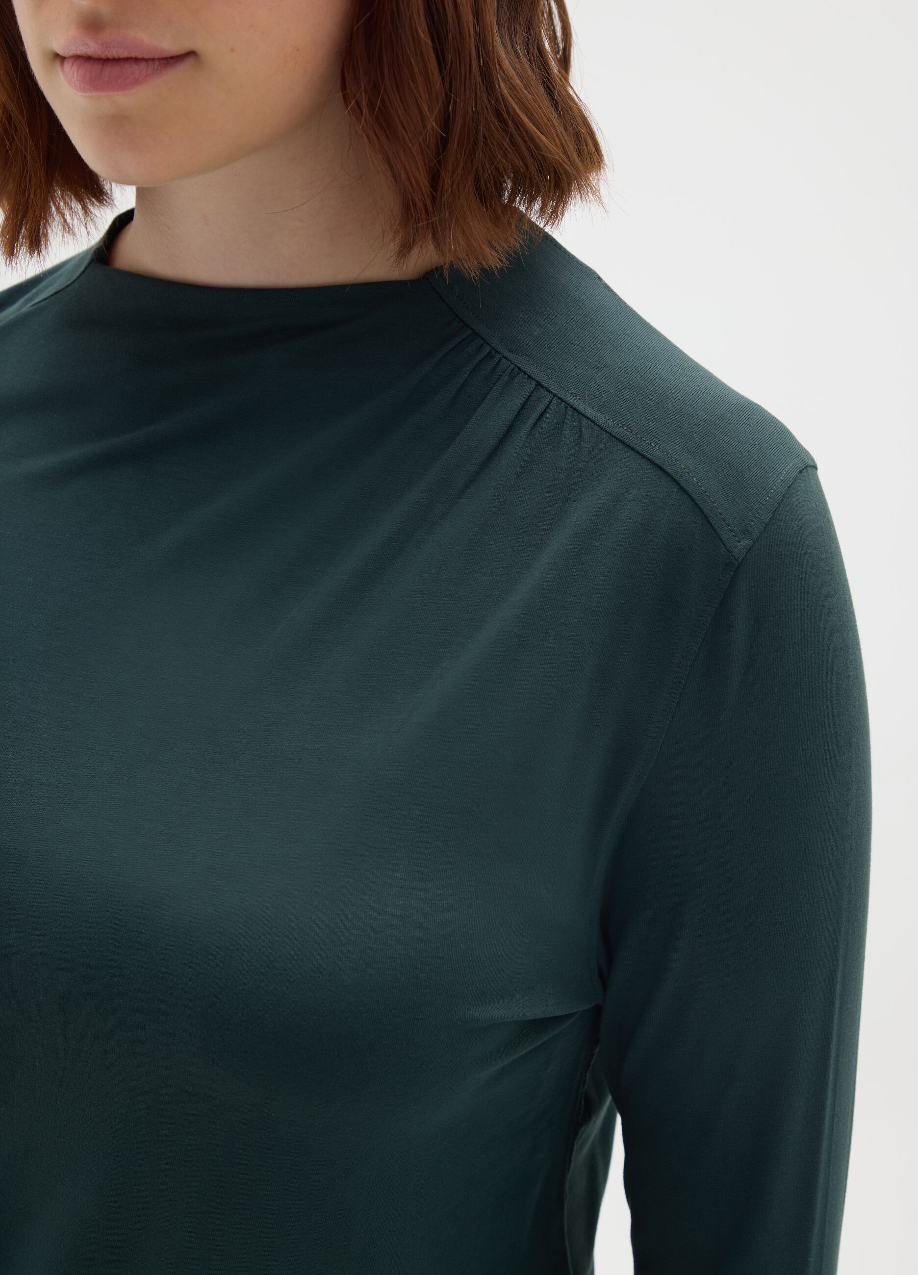 Black long sleeve top with a turtleneck