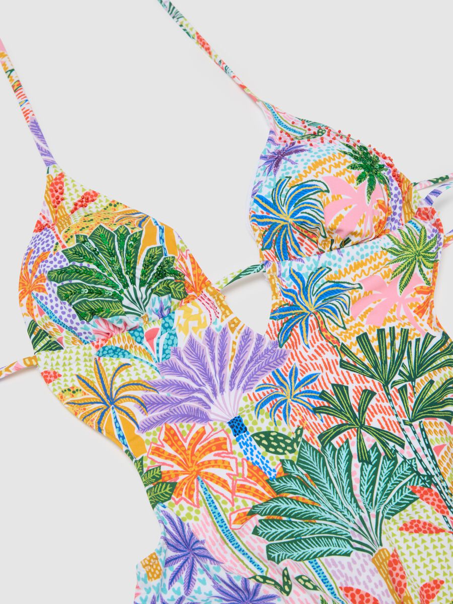 Women's One-Piece Swimsuit in Stretch Blend Multicolour_2