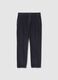 Blue chino trousers in pure cotton regular fit with pinstripes_4