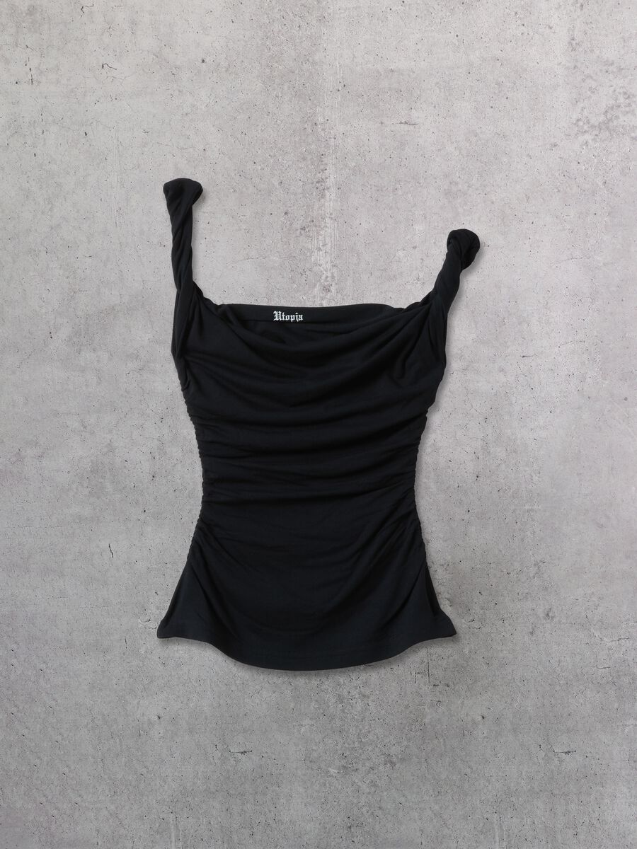 Asymmetrical Tank Top Black_6