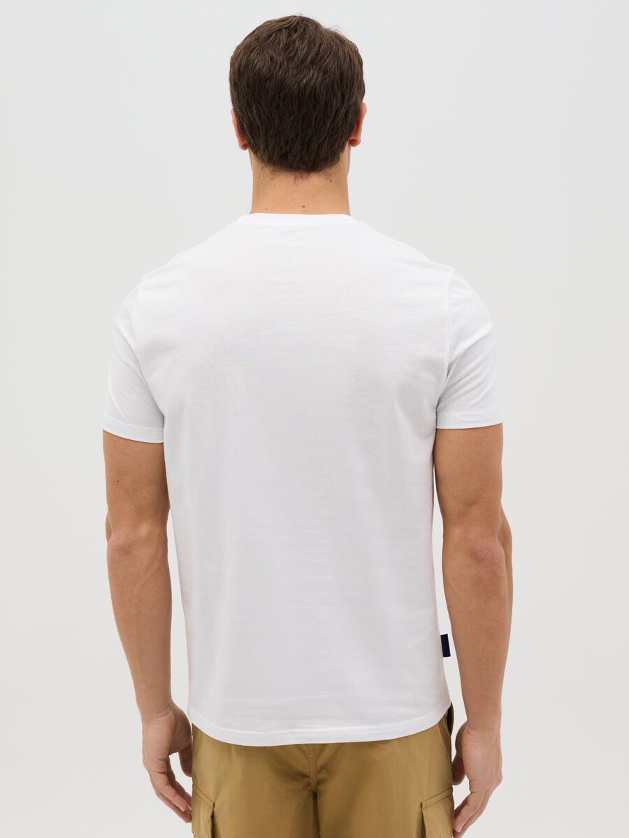 Cotton T-shirt with Trevi Fountain coordinates print_2