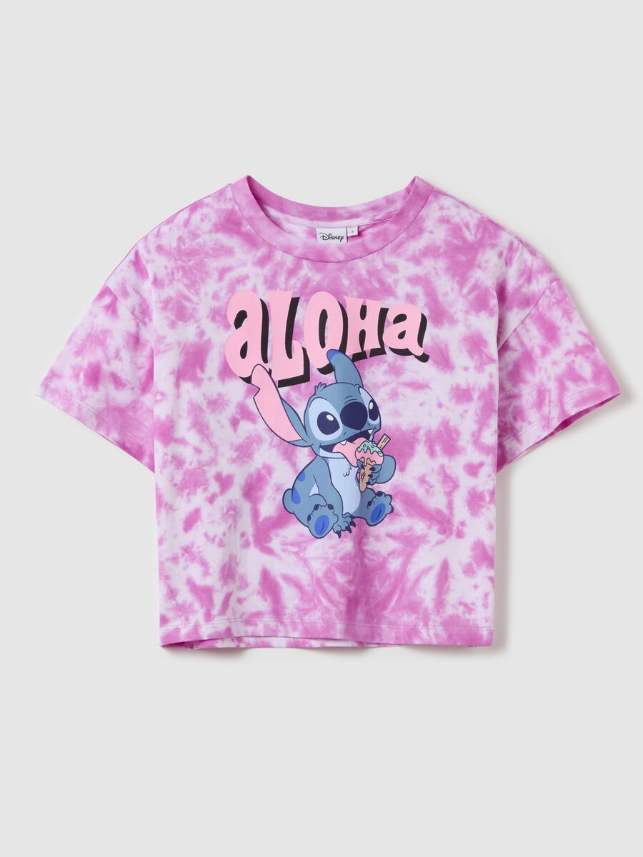 Tie-dye T-shirt with Stitch print_4