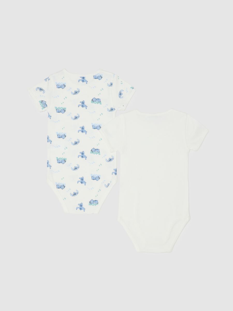 Bipack body da neonata in puro cotone bianco con maniche corte_1