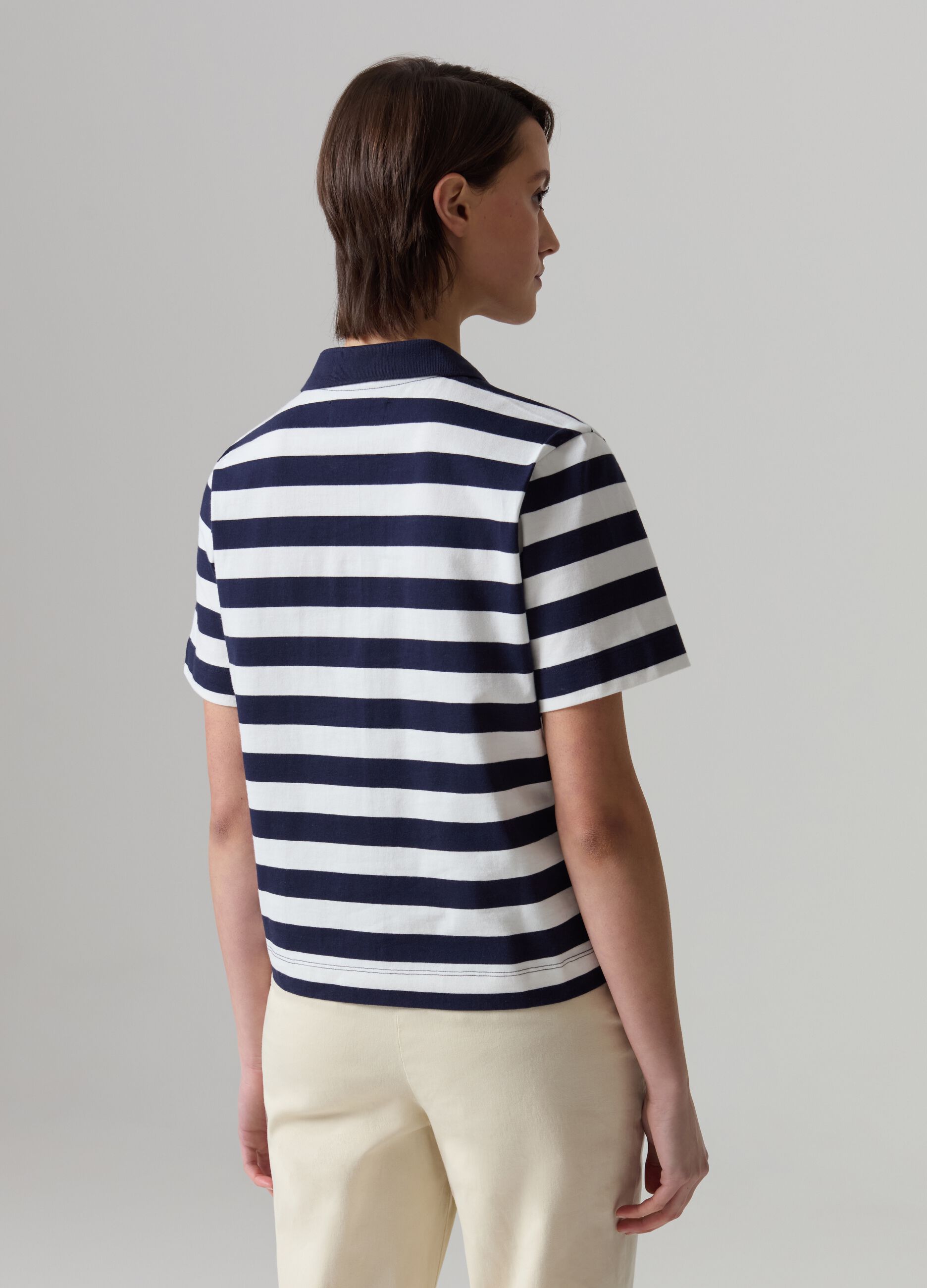 Polo in cotone a righe