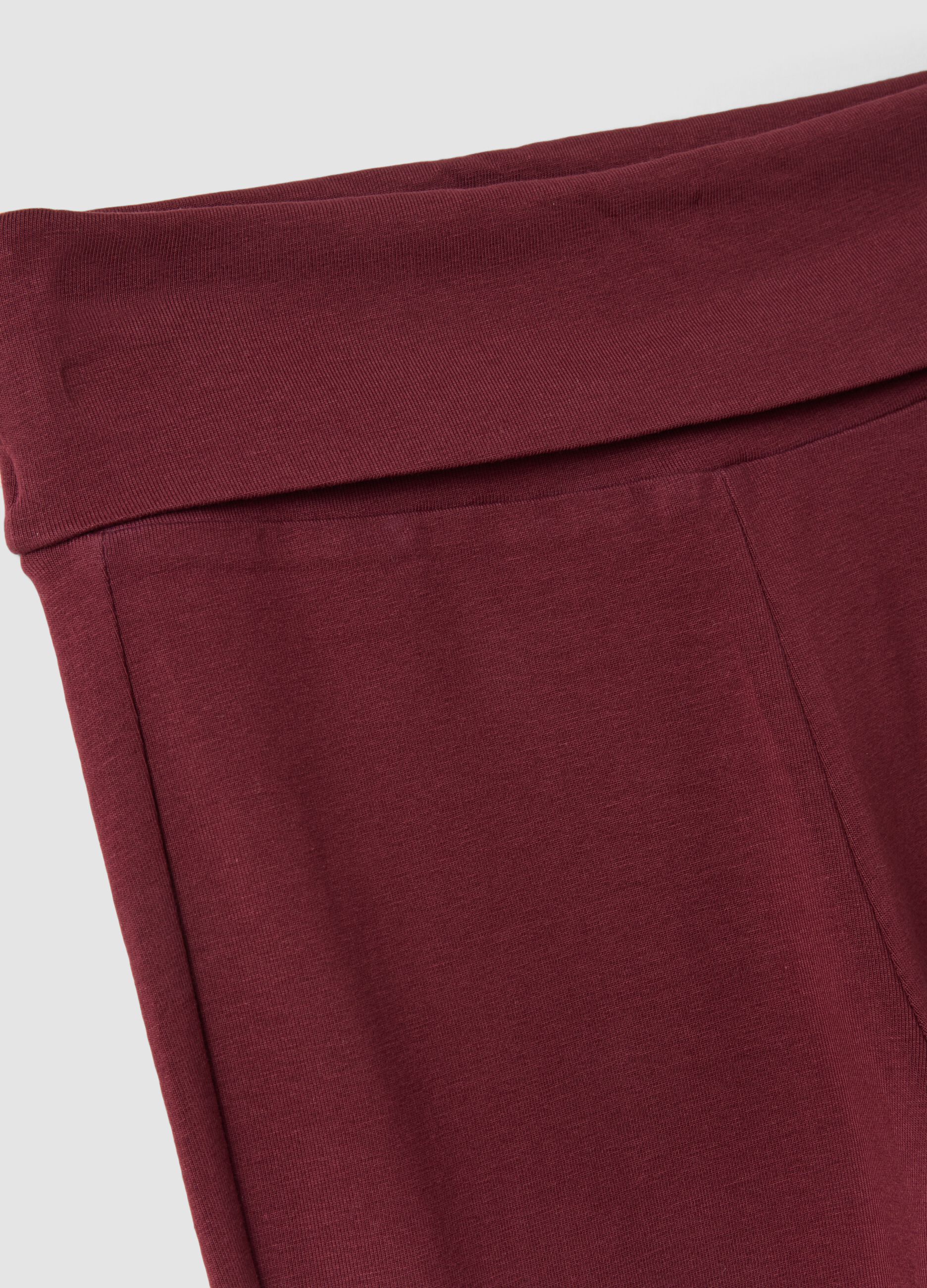 Girls&rsquo; red flared leggings in stretchy organic cotton