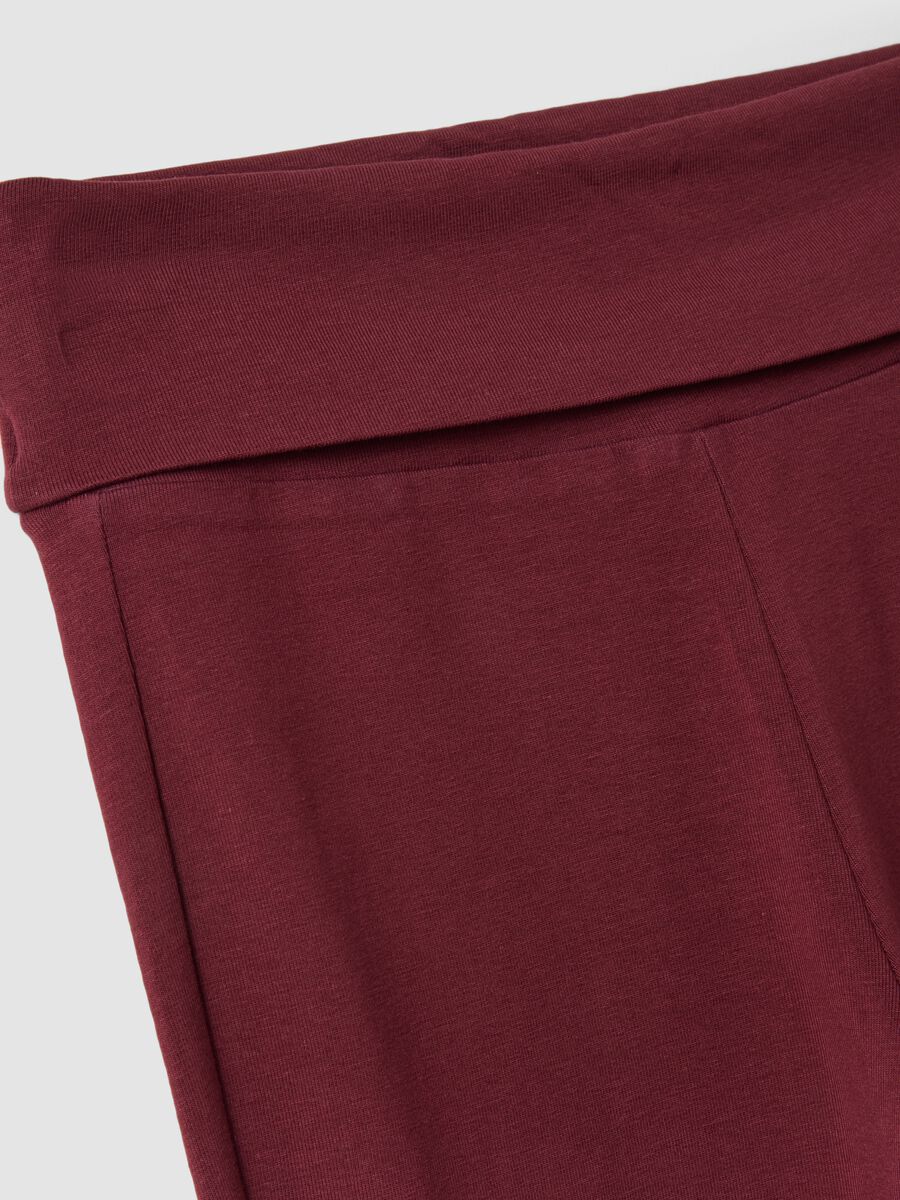 Girls&rsquo; red flared leggings in stretchy organic cotton_1