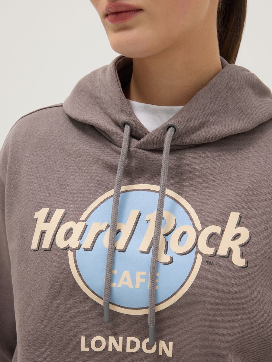Grey pure cotton sweatshirt regular fit with Hard Rock Cafe logo_3