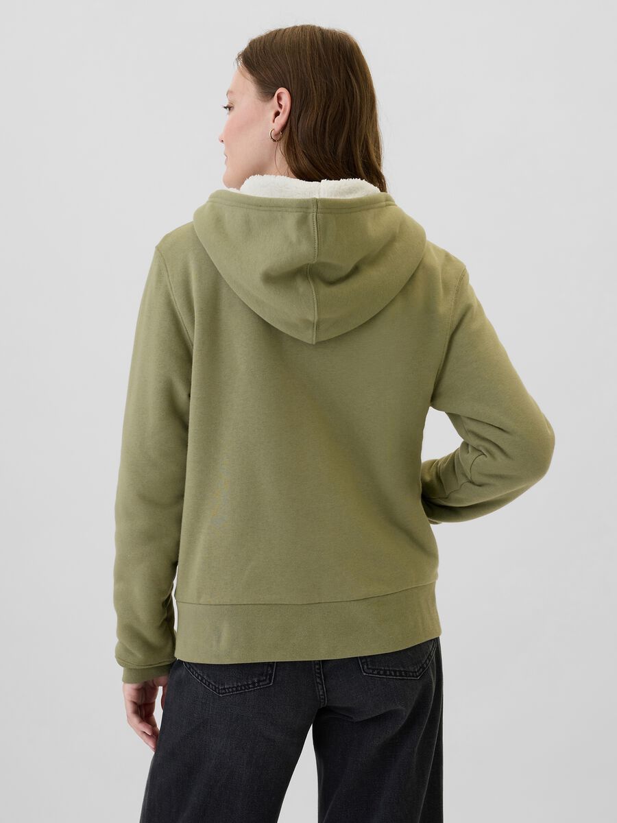 Full-zip sweatshirt with sherpa lining and logo embroidery_2