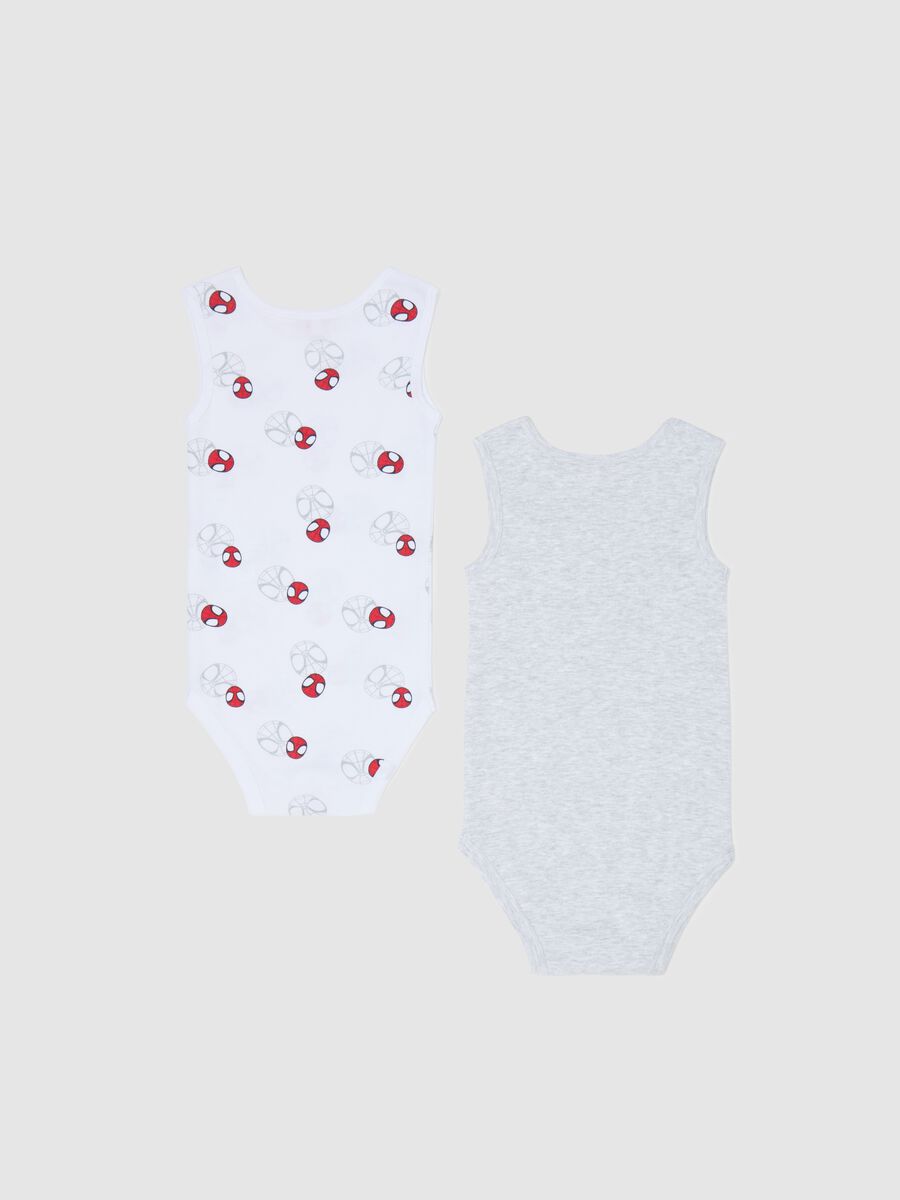 Two-pack sleeveless bodysuits with Spidey print_1