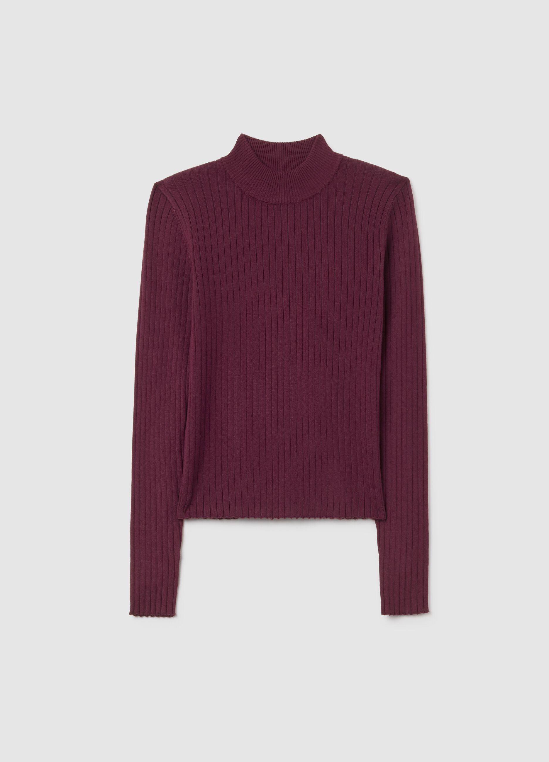 Purple fitted viscose blend top