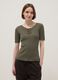 Regular fit green viscose blend T-shirt with bows_1