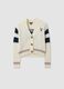 White cotton-blend cardigan with deep V-neck and heart embroidery_3