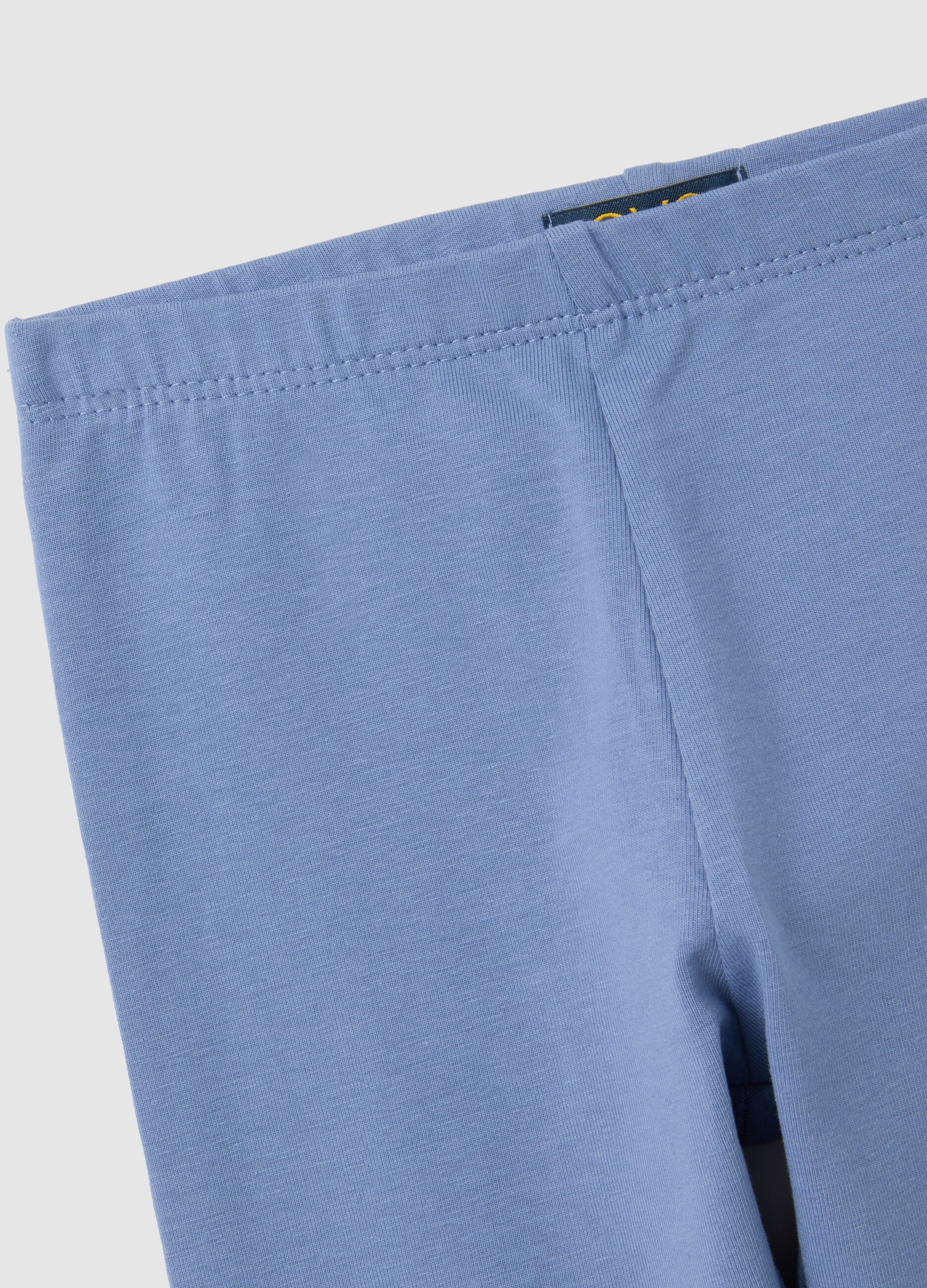 Girls' Blue Stretch Cotton Leggings