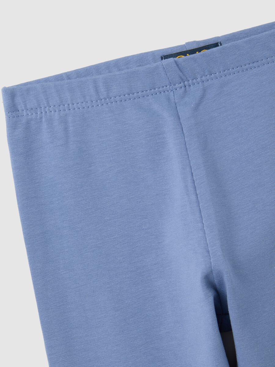 Girls' Blue Stretch Cotton Leggings_2