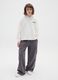 Girl's grey cotton blend cargo trousers in regular fit_0