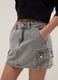 Girl's grey pure cotton skirt regular fit with belt_2