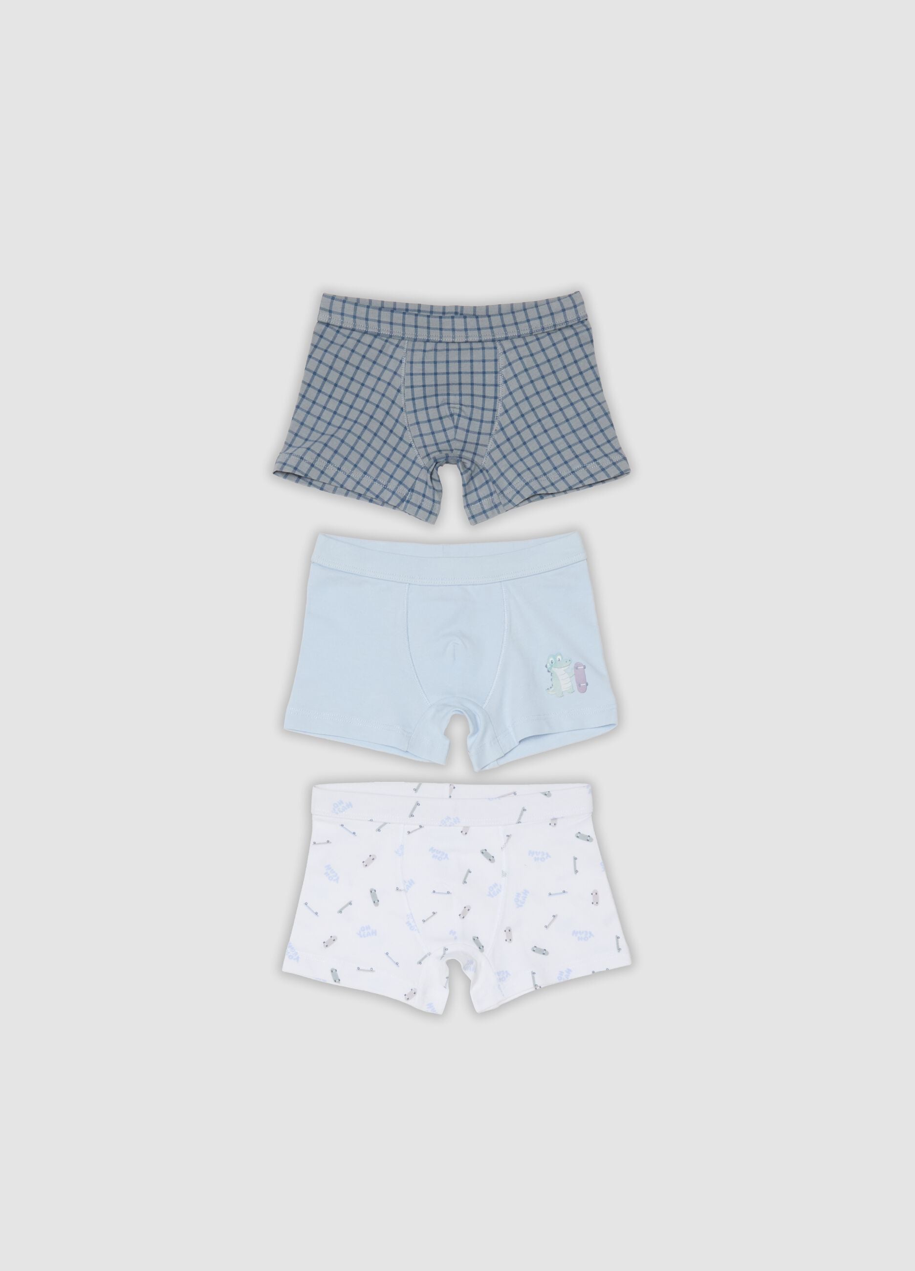 3-pack of multicolour organic cotton boxers for babies and toddlers