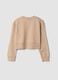 Beige sweatshirt in pure organic cotton with ribbed neckline_1