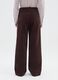 Regular fit brown cotton and velvet trousers_2