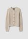 White pure cotton knitted cardigan, regular fit_0