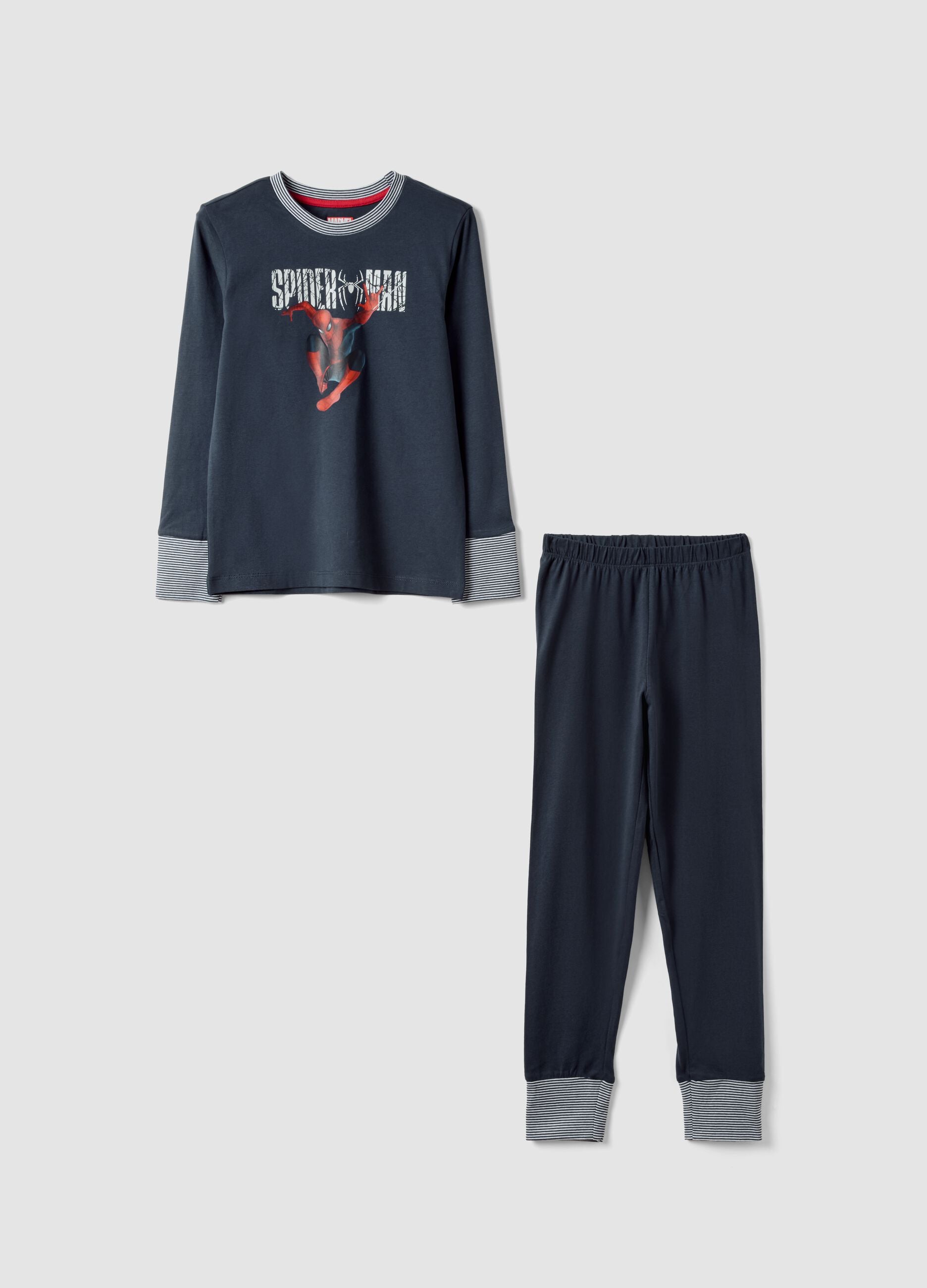 Blue organic cotton Spider-Man print pyjamas for boys