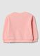Pink crew-neck sweatshirt in cotton-viscose blend with embroidered star for baby girl_1