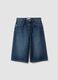 Baggy blue denim shorts in pure cotton_0