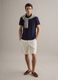 White stretch cotton chino shorts, regular fit_0