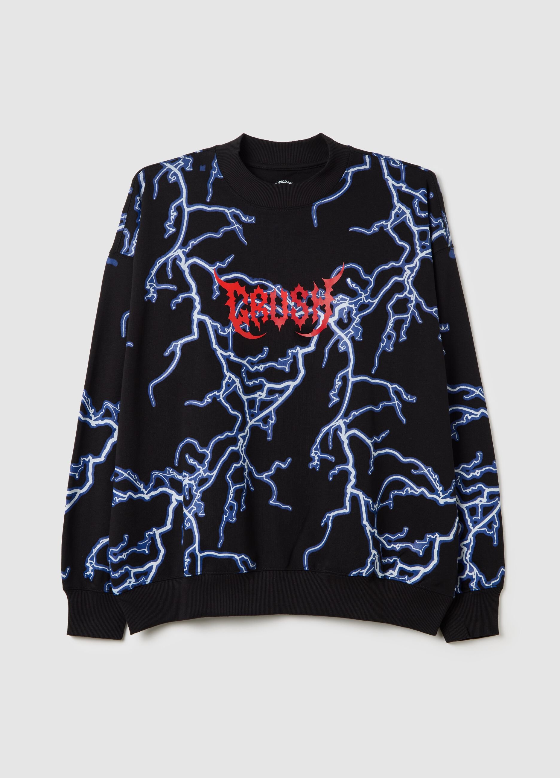 Black sweatshirt with lightning print