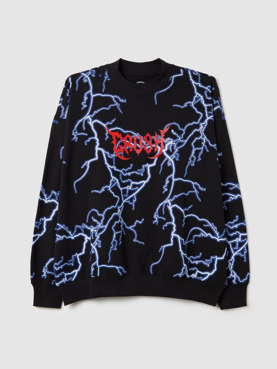 Black sweatshirt with lightning print_4