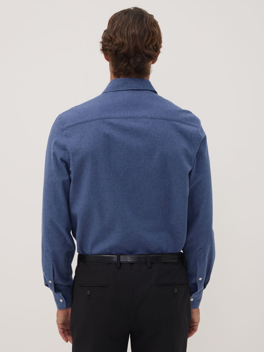 Light blue pure cotton twill shirt, regular fit_3