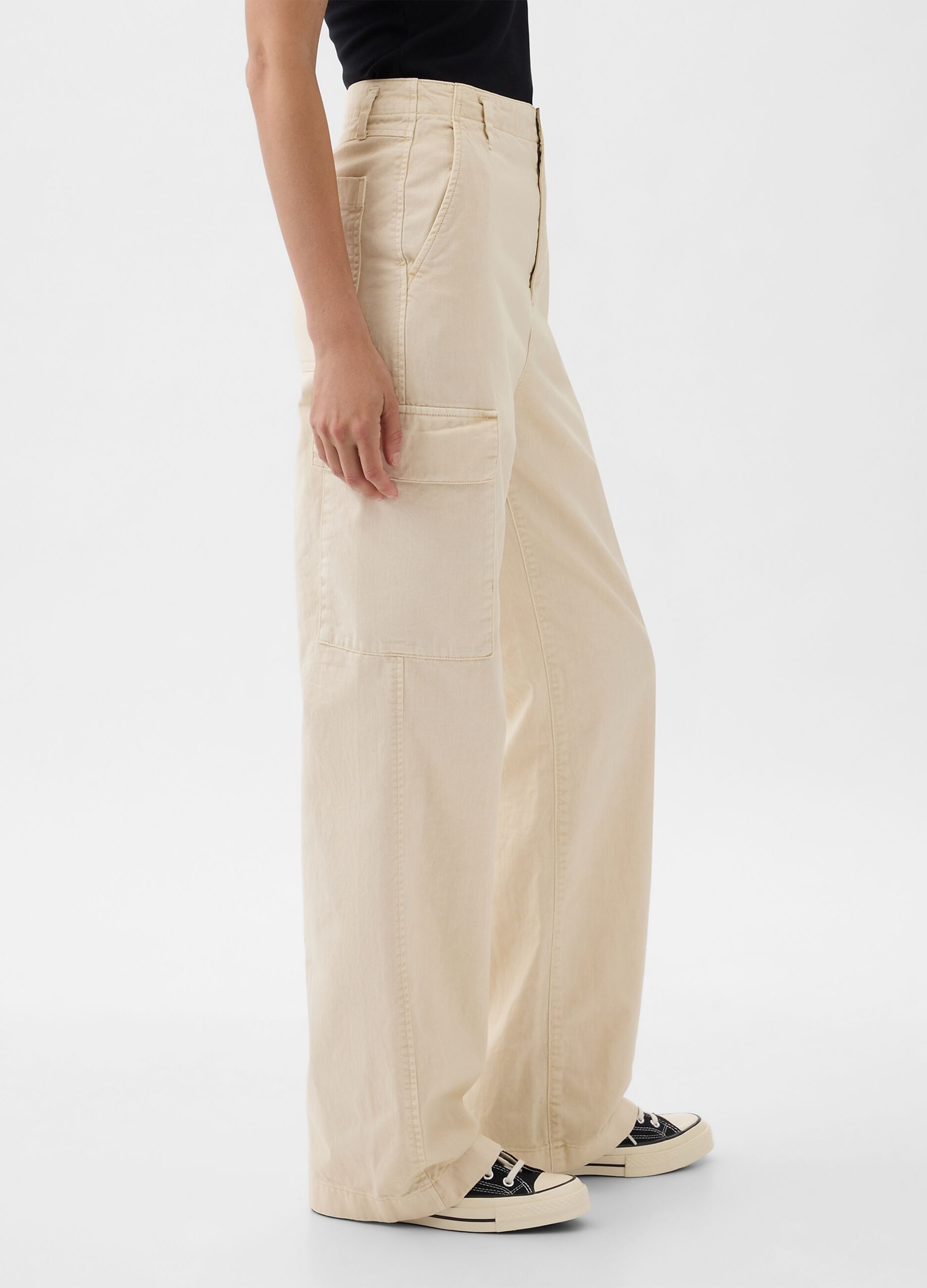 Loose-fit cargo trousers in cotton