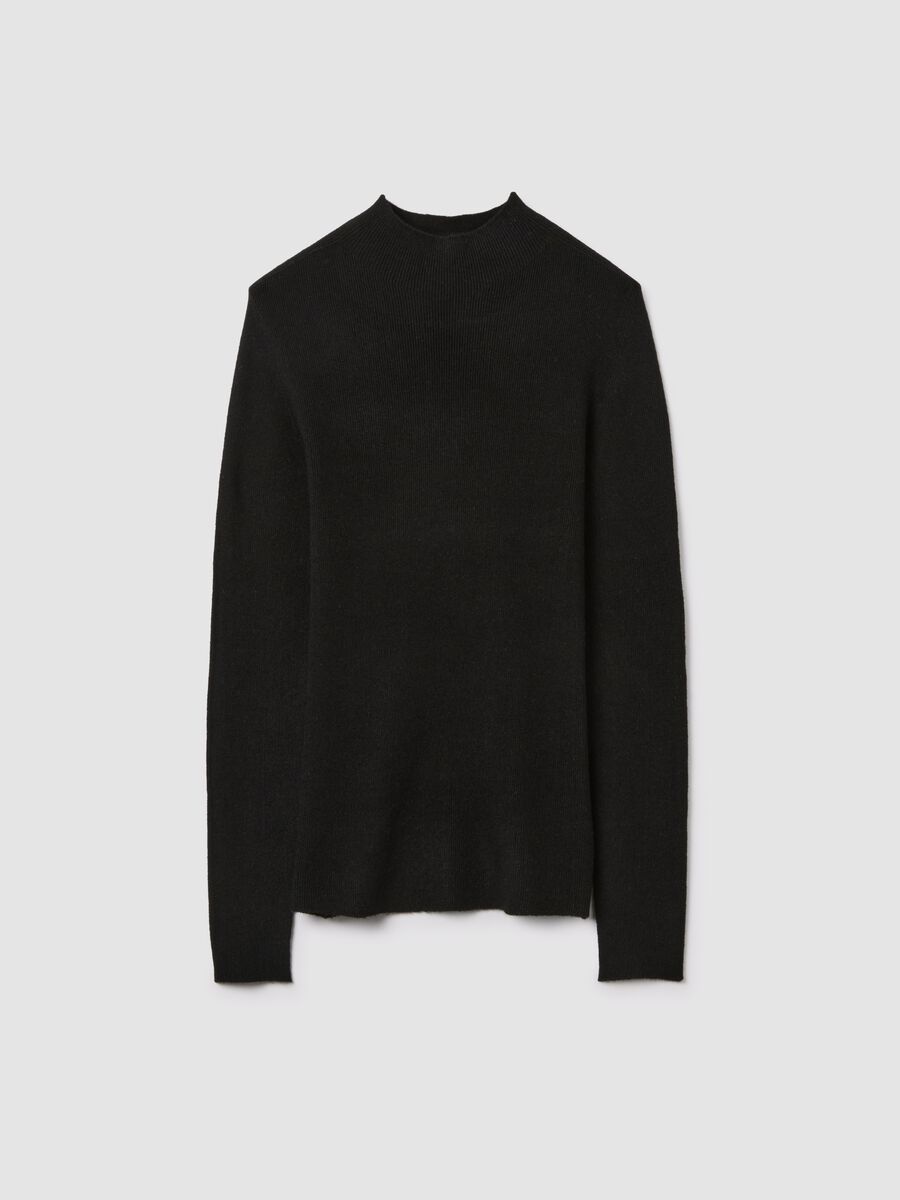 Black cotton blend sweater regular fit_4