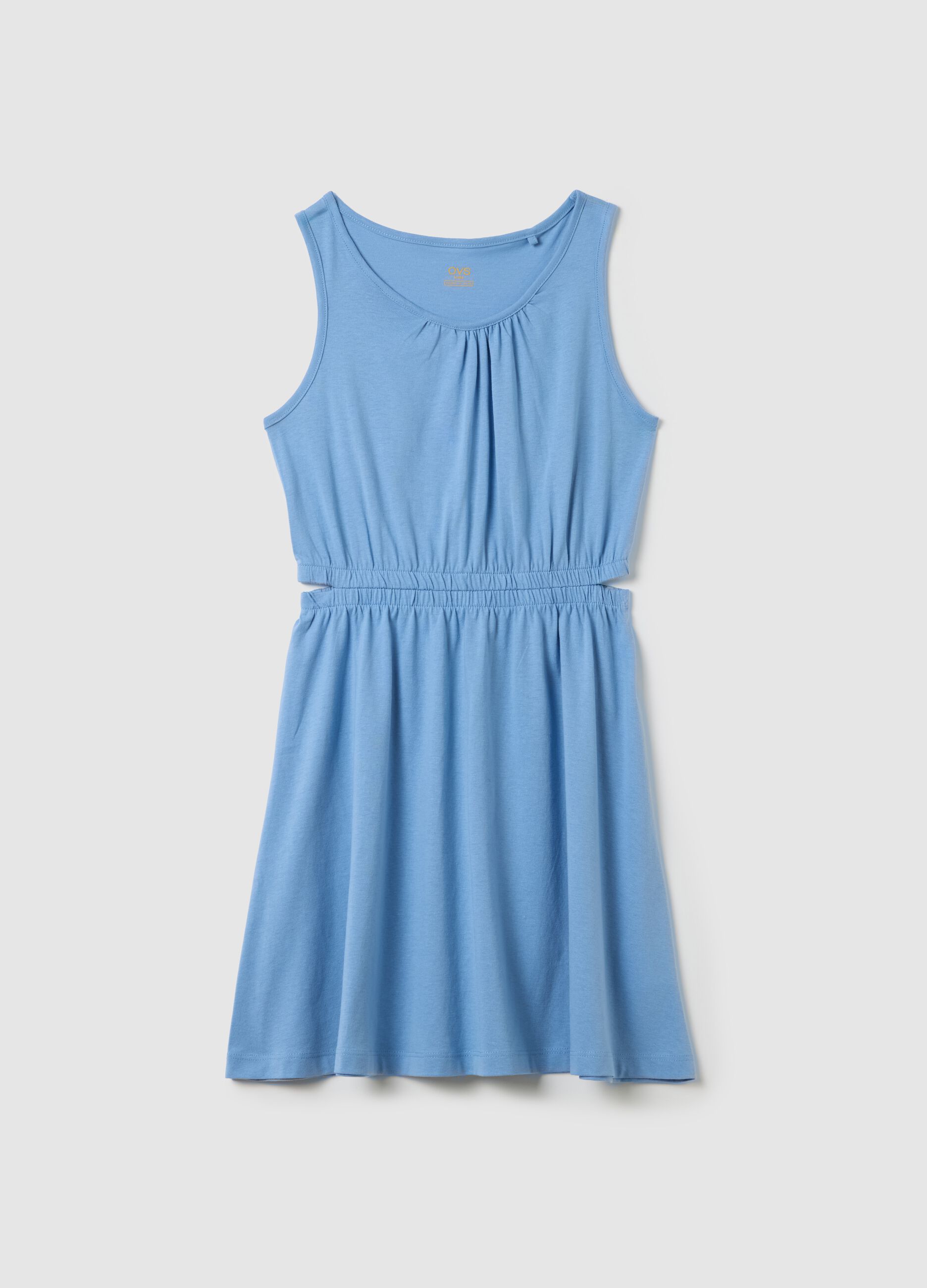 Abito da ragazza in puro cotone azzurro regular fit