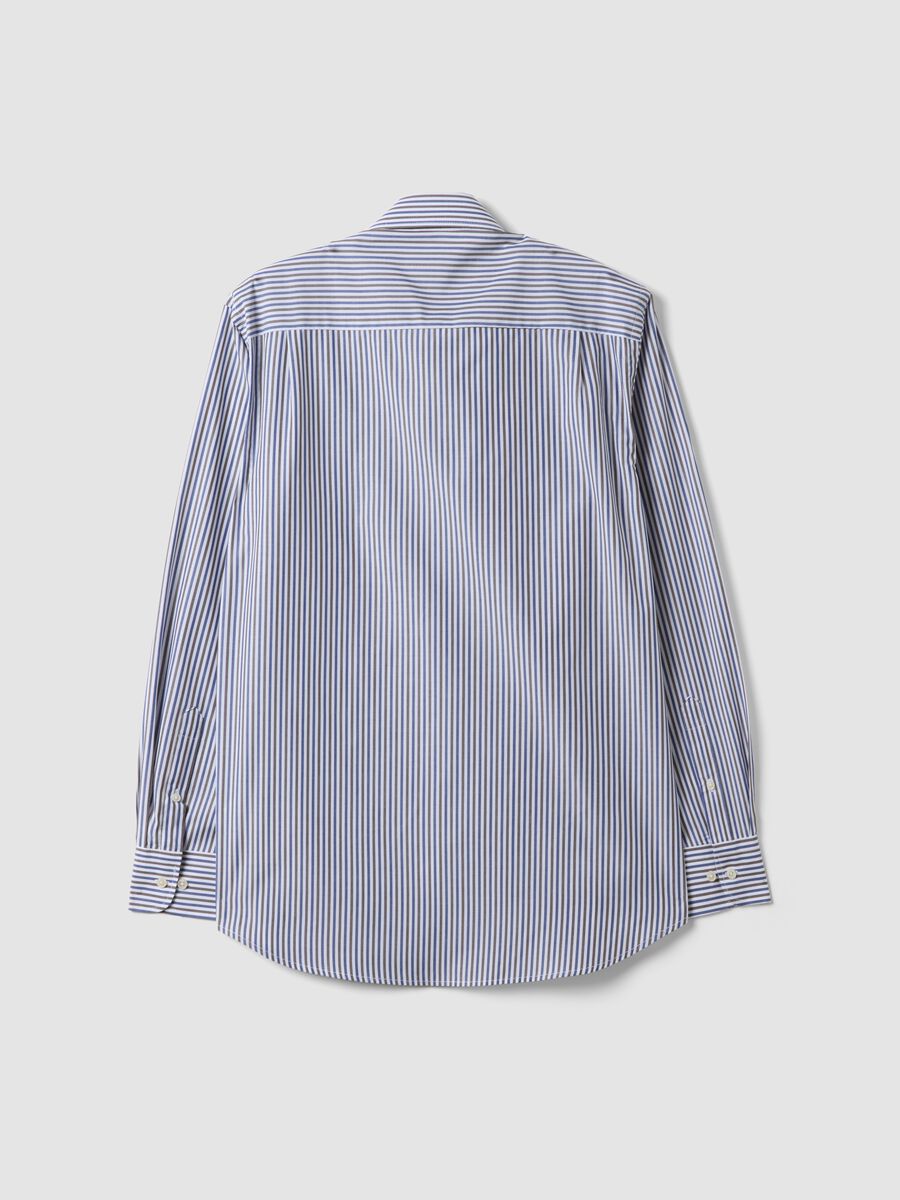 White striped cotton-blend shirt with easy-iron button-down collar_6