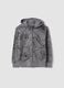 Grey cotton-blend hooded zip sweatshirt with spiderweb print_0