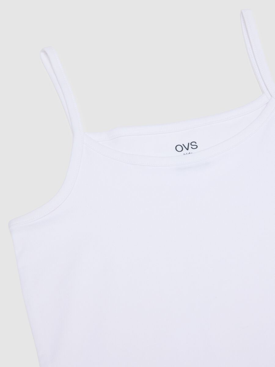 Bipack canottiere in cotone elasticizzato bianco da ragazza regular fit_3