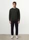 Black crew-neck sweatshirt in cotton blend, regular fit_1
