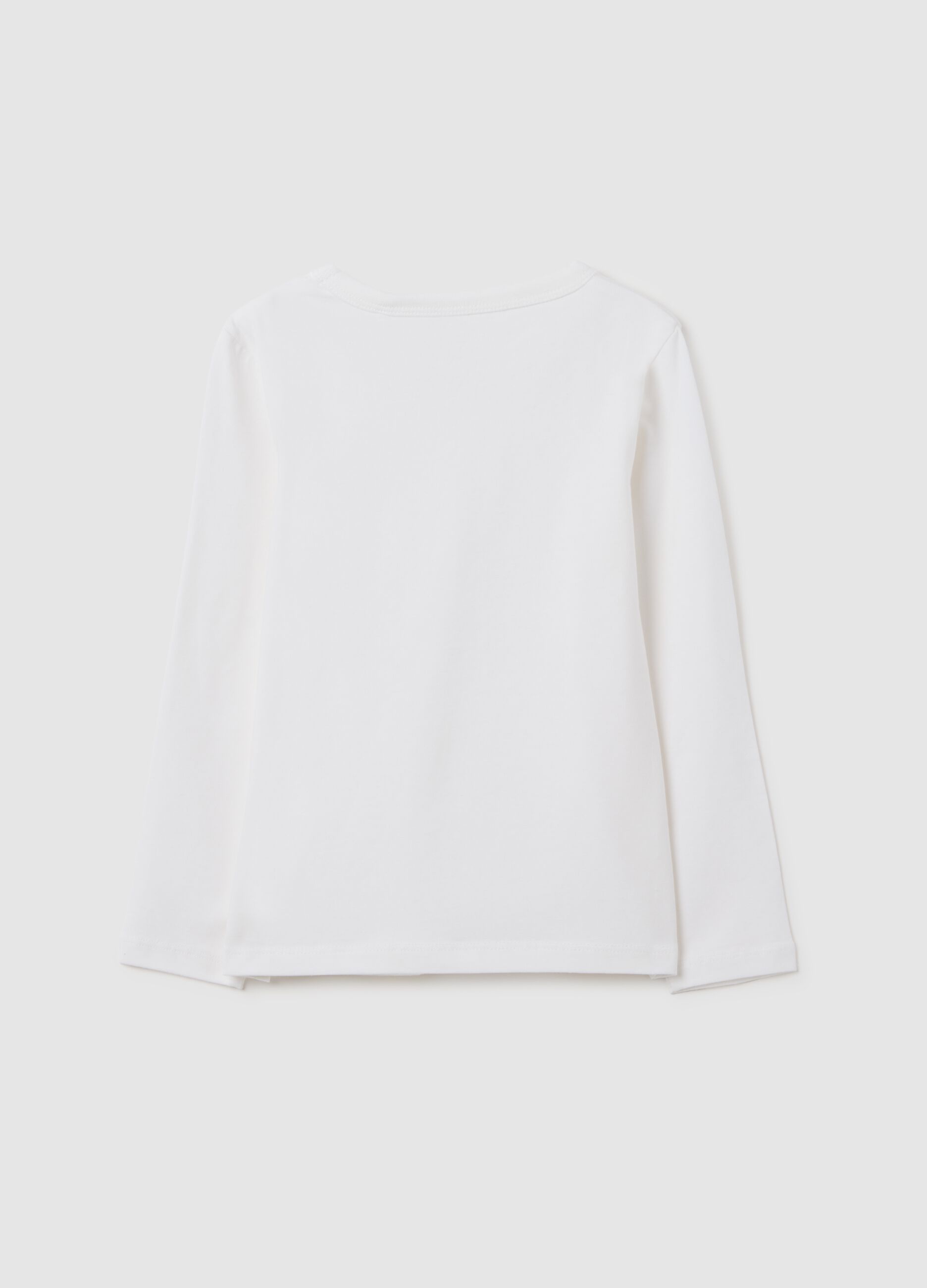 Girls' white regular fit stretchy cotton top