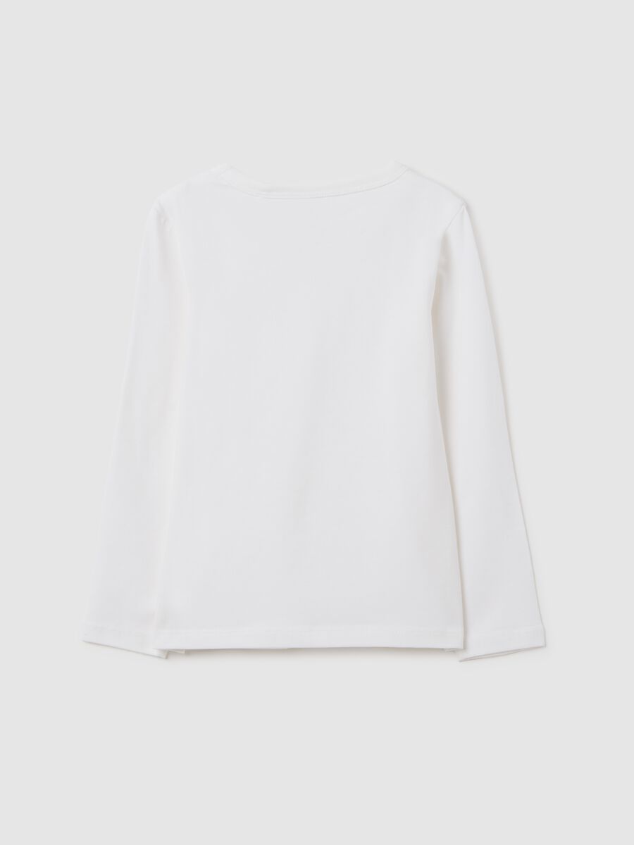 Girls' white regular fit stretchy cotton top_1
