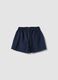Blue pure cotton shorts with elasticated waistband_1