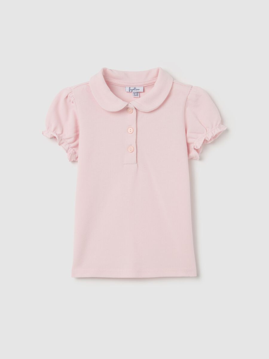 Piquet polo shirt with rounded collar_0
